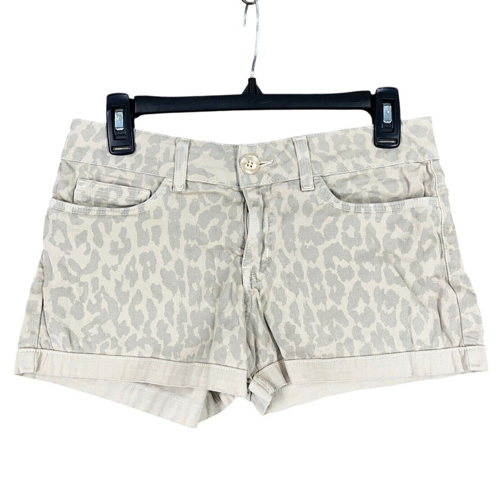 Cloth & Stone Chino Shorts Beige Leopard Print Stretchcore USA Womens‎ 28